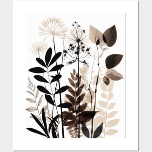 Nordic Minimalist Wild Flowers Botanical Art Posters and Art